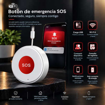Botón SOS WiFi con aviso al móvil