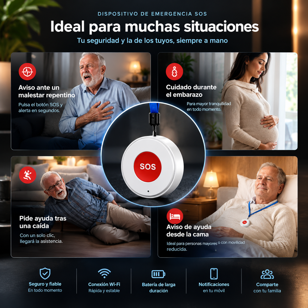 Botón SOS WiFi con aviso al móvil